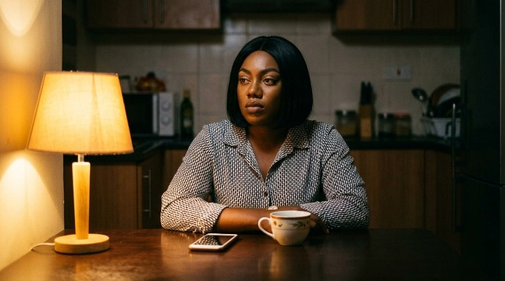 single mother counting money at kitchen table